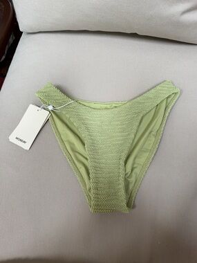 Monday Swim Green Textured Bikini Bottoms